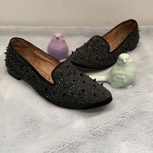Sam Edelman Black Studded Slip-On Loafers